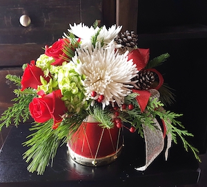 Holiday Flower Drum | Christmas Flower Delivery